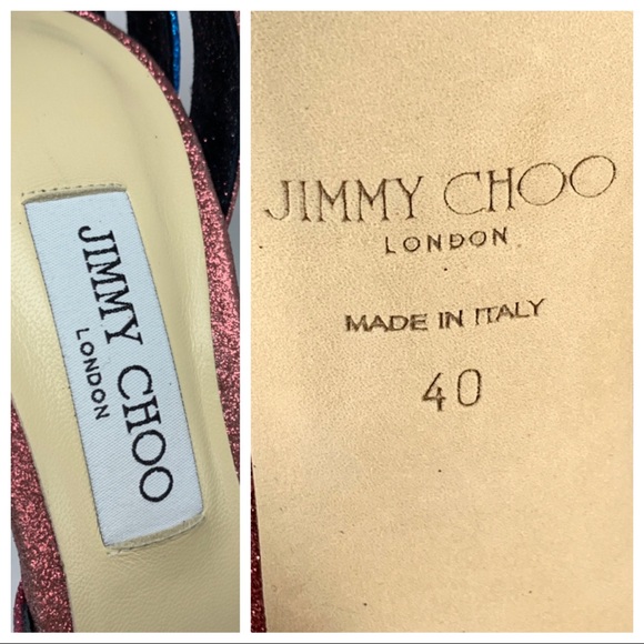 ❤️SoldJimmy Choo Travis 100 Raspberry Mix Glitter - Picture 5 of 8